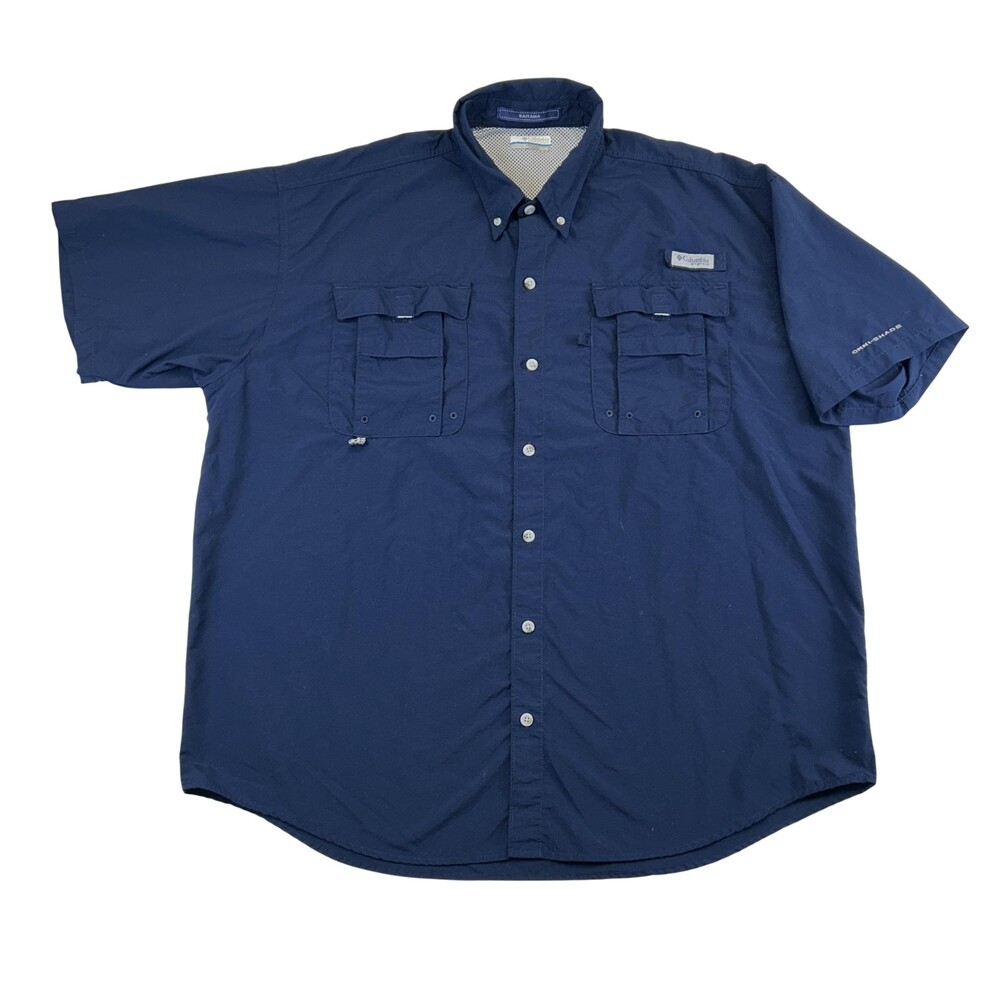 Columbia PFG Bahama Shirt Mens XL Bahama Short Sleeve Omni-Shade Fishing Top
